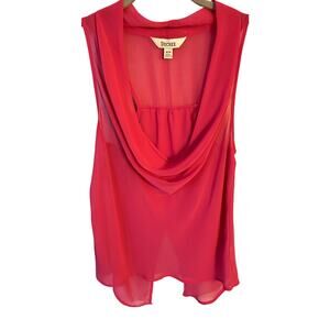 Y2K Decree Pink Cowl Neck Sheer Tank Top – Size Small